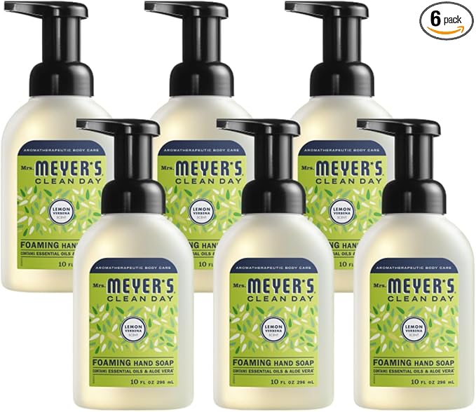 Mrs. MEYER'S Foaming Hand Soap, Lemon Verbena,10 fl oz (Pack of 6)