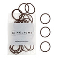 Heliums Small Hair Ties - Dark Brown - No Damage Mini 1 Inch Reusable 2mm Elastics for Thin Hair and Kids, Neutral Ponytail Holders - 48 Count