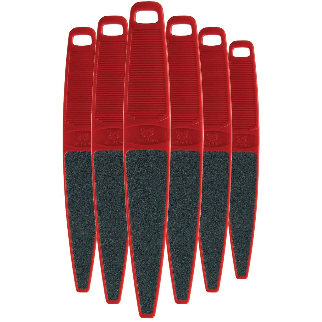 ForPro Professional Collection Red Panda Foot File, 60/100 Grit, Double-Sided Pedicure File for Feet and Heels, 10.5” L (Pack of 6)