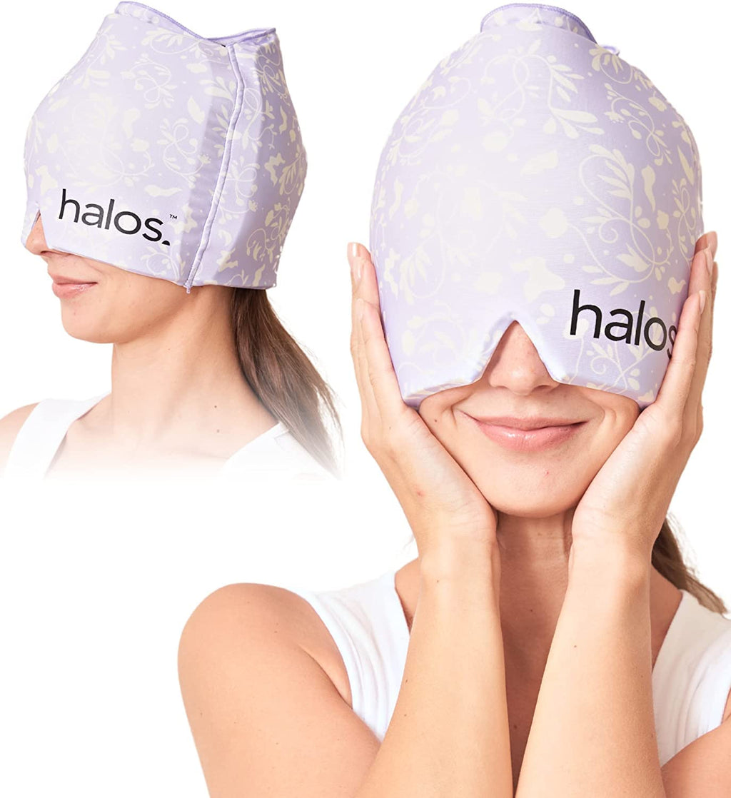 MyHalos® Migraine & Headache Relief Cap, 30% More Gel, Hot & Cold Ice Wrap