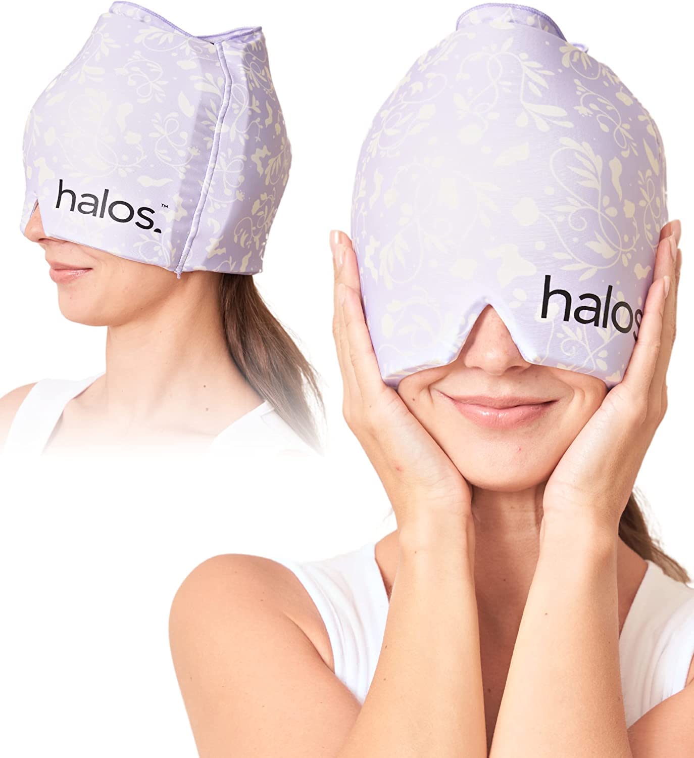 MyHalos® Migraine & Headache Relief Cap, 30% More Gel, Hot & Cold Ice Wrap