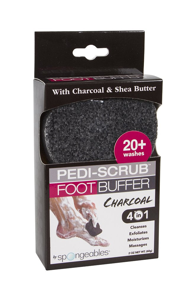 Spongeables Pedi Scrub Foot Exfoliating 20+ Wash Sponge, Sweet Sangria, 3 Count