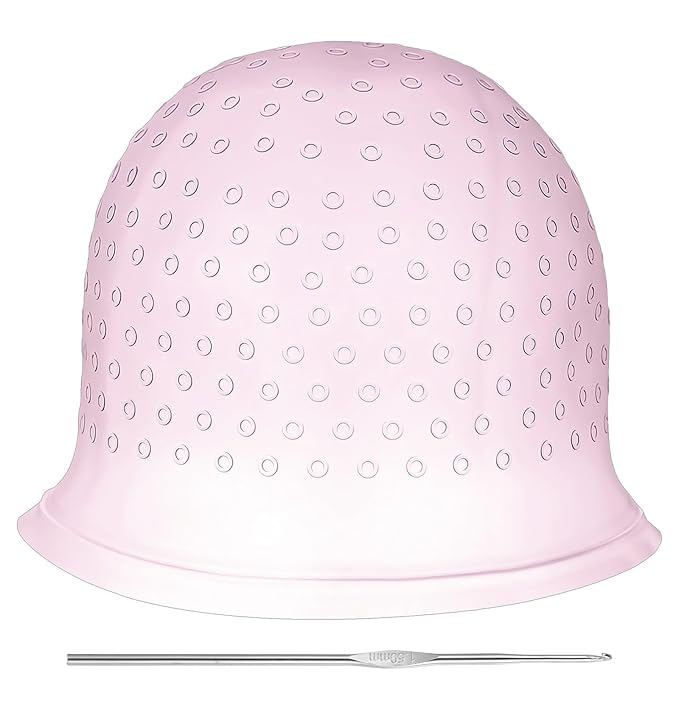 Frosting Caps for Highlighting Hair, Professional Hair Highlighting Caps for Hairs with Needle, Precise Punching for Salon Dyeing for Women & Men (Reusable)