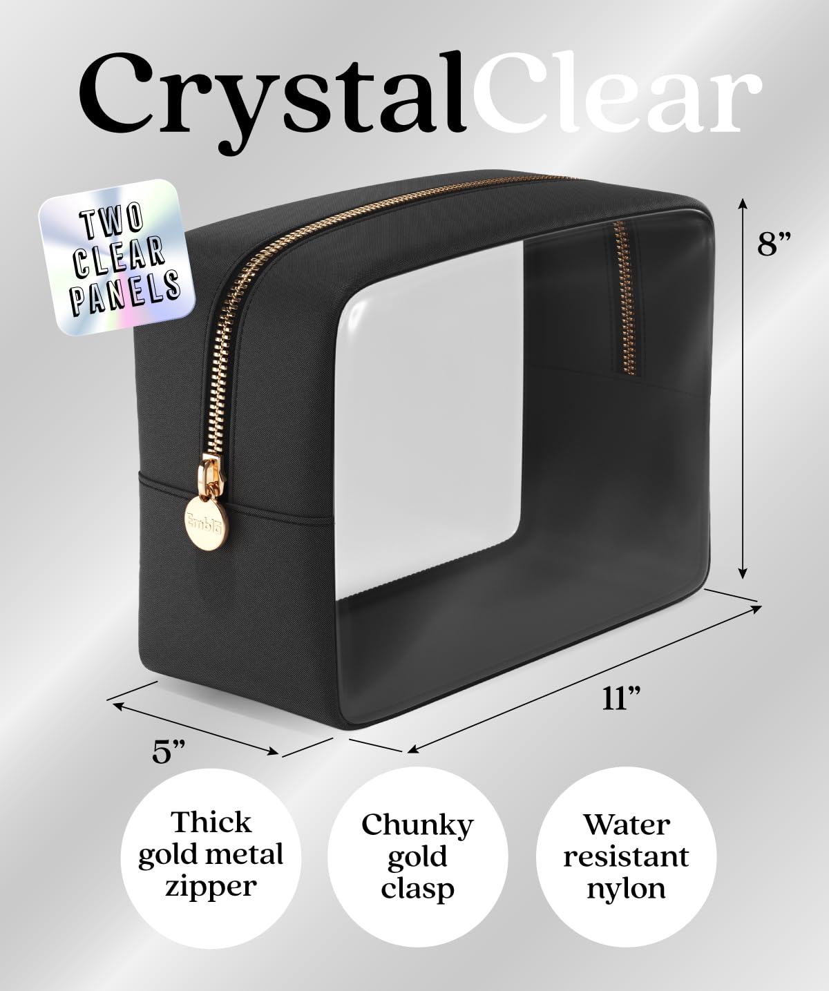 Makeup Bag for Women, Travel Cosmetic Organizer, Waterproof Toiletry Pouch