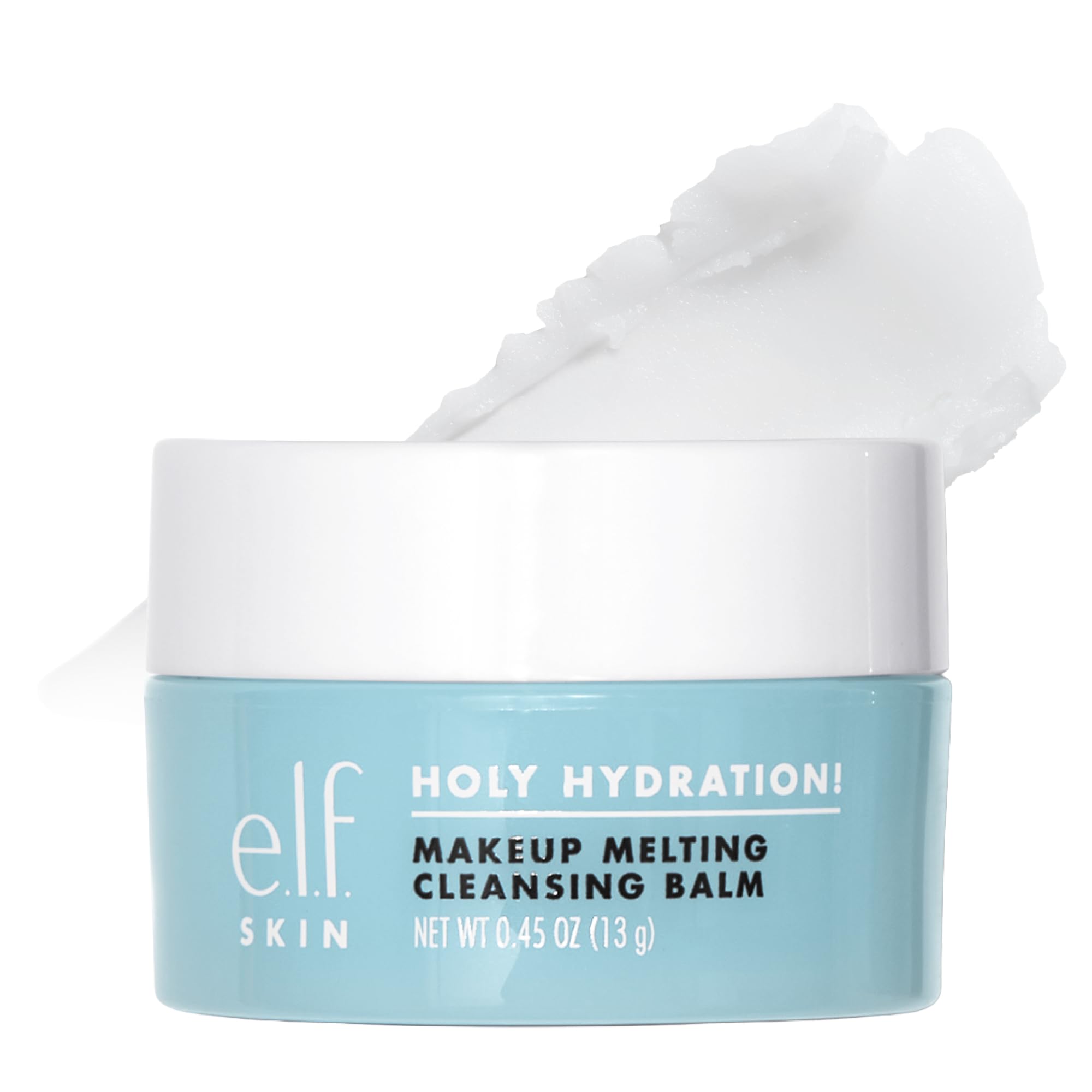 e.l.f. SKIN Mini Holy Hydration! Makeup Melting Cleansing Balm, Face Cleanser & Makeup Remover, Infused with Hyaluronic Acid to Hydrate Skin, 0.45 Oz