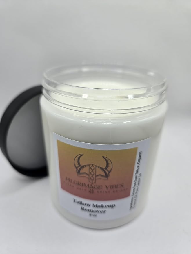 Pilgrimage Vibes All Natural Tallow Facial Makeup Remover, Skin Cleansing Balm