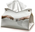 Funny Tissue Box Cover Rectangle for Bathroom, Funky Handing Toilet Paper Holder Vintage Tissue Box Holder for Wahroom WC, Funny Bathroom Decor PU Facial Paper Case Gifts for Men 9.8x5.9x5.9