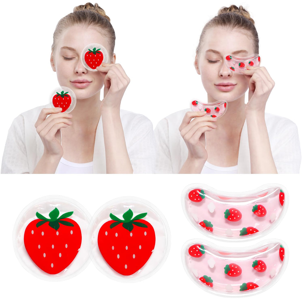 Conbella 4PCS Gel Eye Ice Pack Set Reusable, Cold and Hot Compress for Eyes