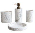 Hymmah Bathroom Accessories Set,Marble Design Toothbrush Holder,Farmhouse Bathroom Decor,4 Pcs Resin Gift Set Apartment Necessities, Contain Toothbrush Cup,Soap Dispenser,Soap Dish,Tumbler