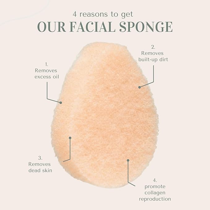 10 Pack - VerdeVida Facial Sponge/Face Scrubber, Buff Puf Style Pads, Deep Cleansing & Exfoliating, Peach