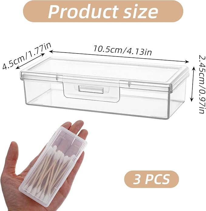 Matwsec 3PCS Floss Pick Holder Cotton Swab Holder Cotton Pad Holders Dental Floss Holders with Lid for Travel Cottons Buds Flosss Small Items