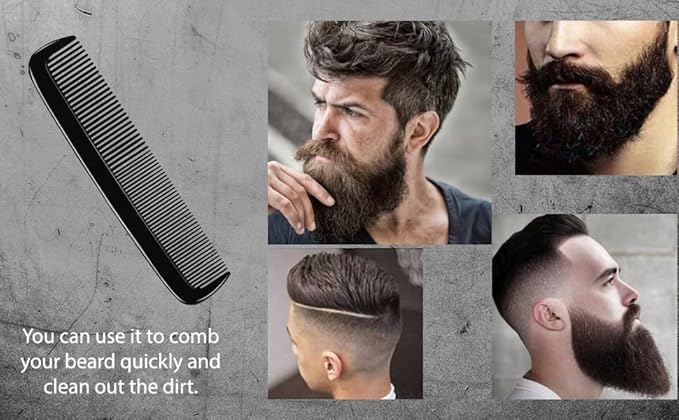 (6 Pack) 5" Pocket Hair Comb Beard & Mustache Combs for Men's Hair Beard Mustache and Sideburns