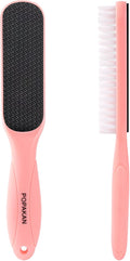 Foot File Callus Remover - Dead Skin Nano Glass Remover for Feet with Soft Brush, Professional Pedicure Tool for Home Foot Care - Pink