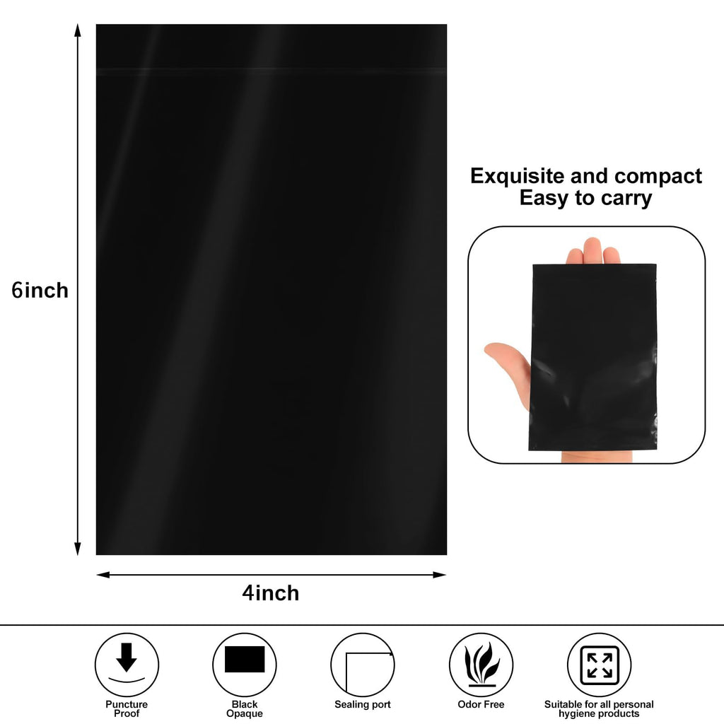 Sanitary Napkin Disposal Bags, 120 Pcs Black Feminine Sanitary Napkin Storage Bag, Sealed Opaque for Privacy, Block Odors