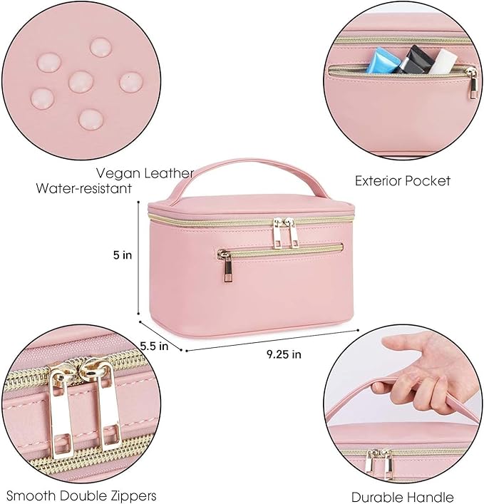 Wandering Nature Makeup Bag, Women Travel Make Up Vanity Case with Handle