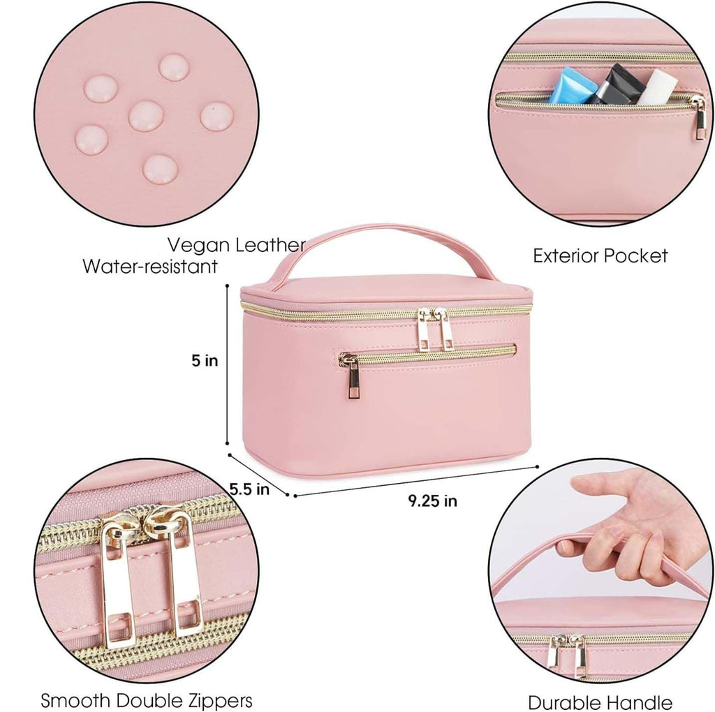 Wandering Nature Makeup Bag, Women Travel Make Up Vanity Case with Handle
