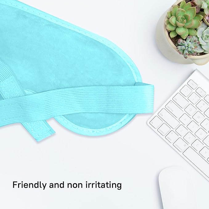 Ruzzut Cooling Gel Eye Mask, 2 PCS Reusable Eye Bead Pad & Cool Compress for Puffy Dry Eye, Cold Eye Ice Mask Gel Pack with Plush Backing for Migraine & Stress Relief, Blue