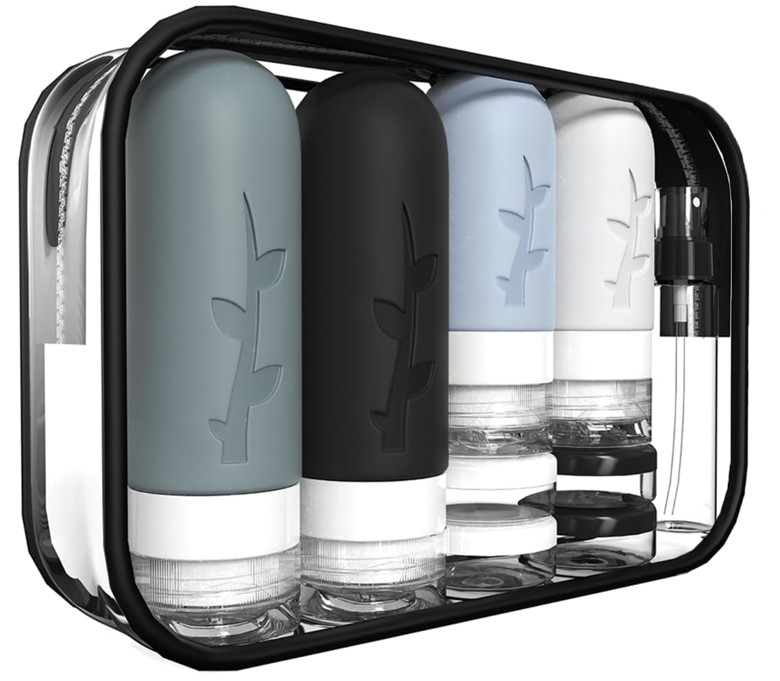 Tocelffe Travel Containers for Toiletries, 18pack TSA Approved Size Containers for Toiletries,travel bottles for Toiletries,travel Jars or Personal Essentials