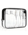 BAGSMART Clear Toiletry Bag with Refillable Travel Bottles Set, Black