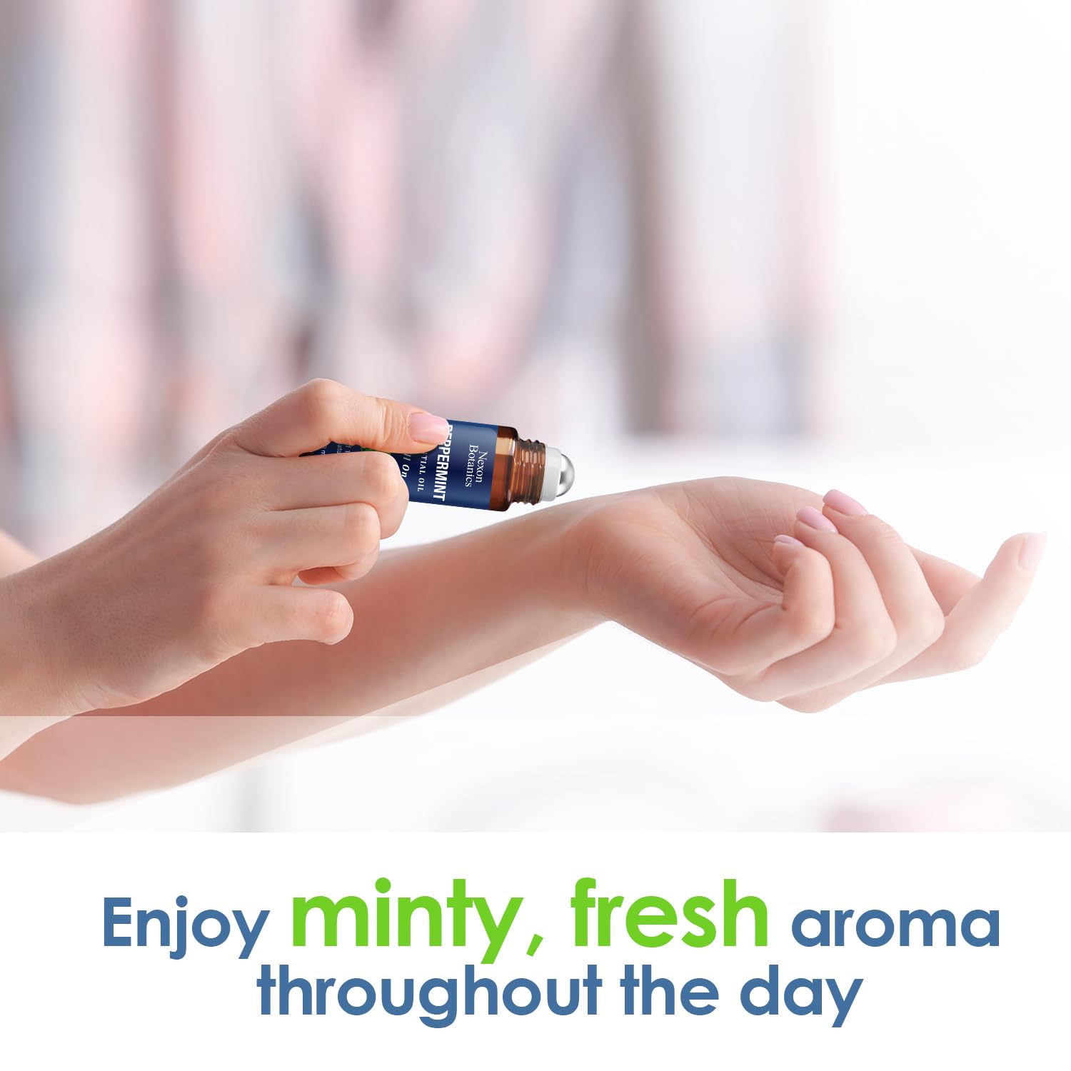 Peppermint Essential Oil Roll-On 10 ml for Skin, Aromatherapy, Minty Scent