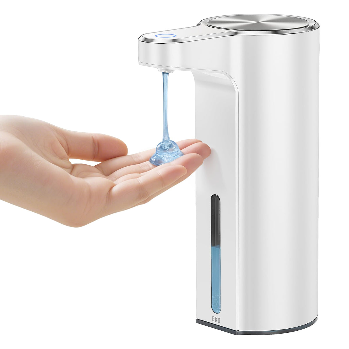 EKO Aroma Touchless Automatic Soap Dispenser for Bathroom and Kitchen, Liquid Hand Soap Dispenser, Rechargeable, 9 fl oz (White)