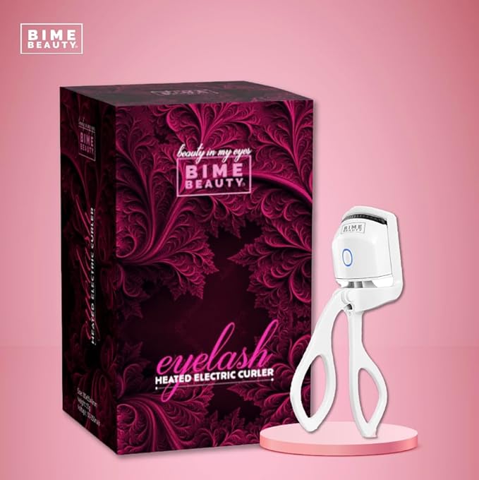 Bime Beauty Electric Heated Eyelash Curler | Electric Women Eyelash Heated Curler with Quick Heat | Rechargeable Eye lash Curler Set | Eyelash Heated Curler | Best for Eye Lashes White