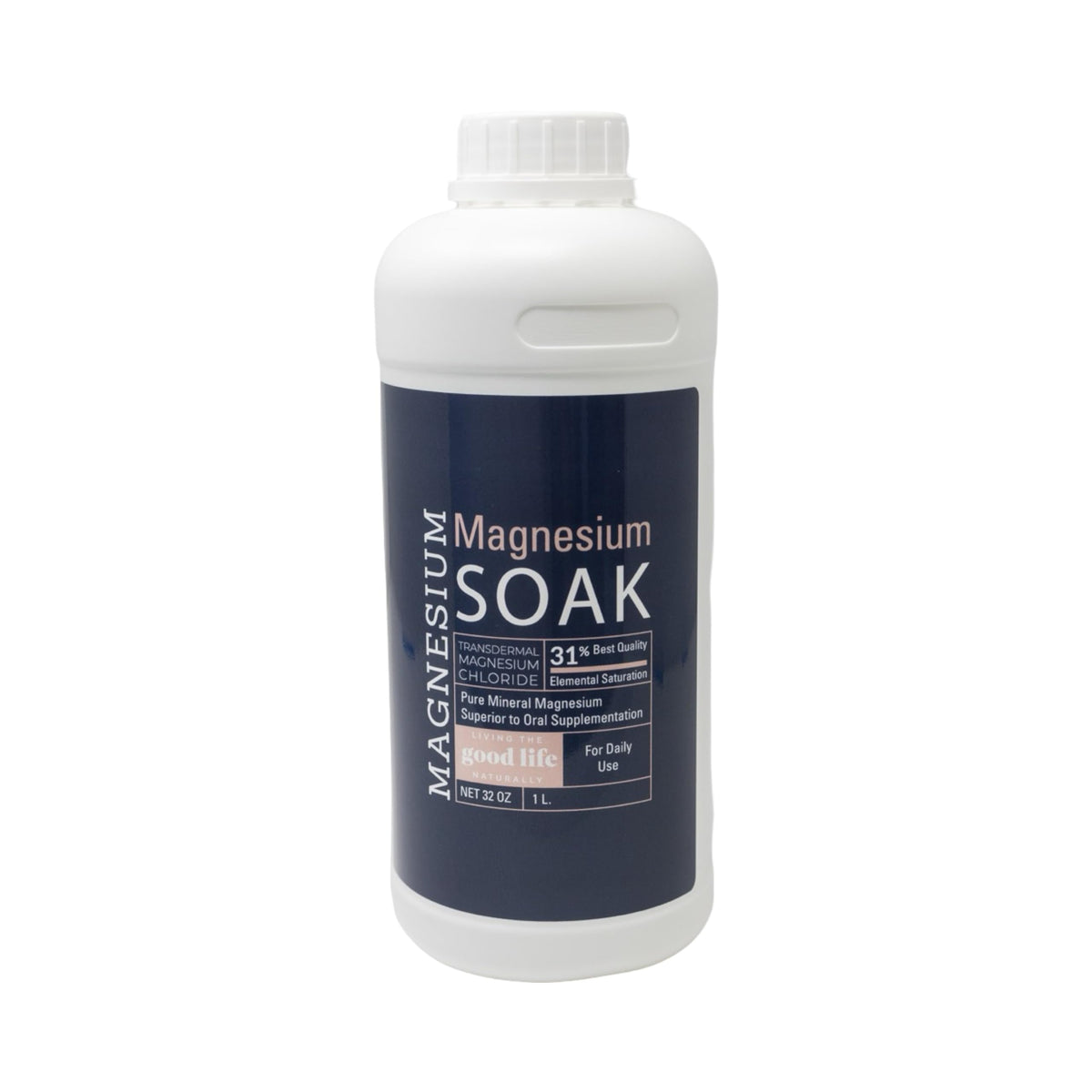 Magnesium Bath Soak and Foot Soak, Transdermal Magnesium Chloride 32 oz