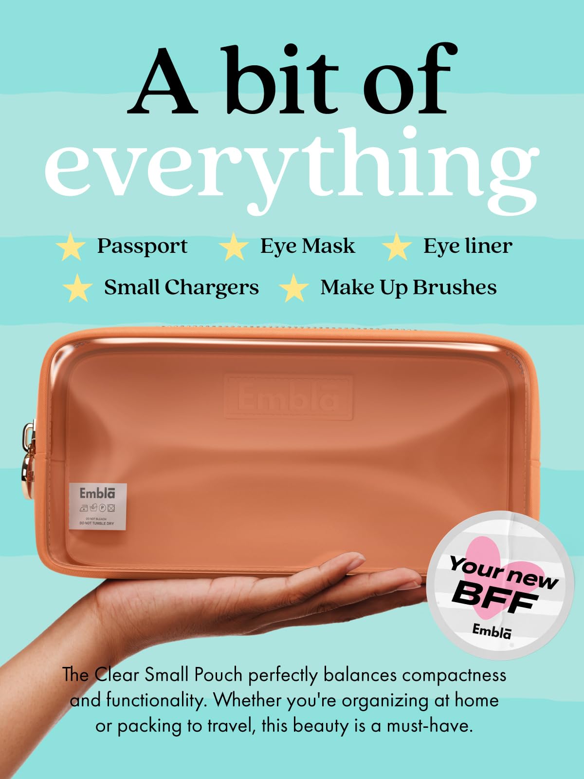 Makeup Bag for Women, Travel Cosmetic Organizer, Waterproof Toiletry Pouch
