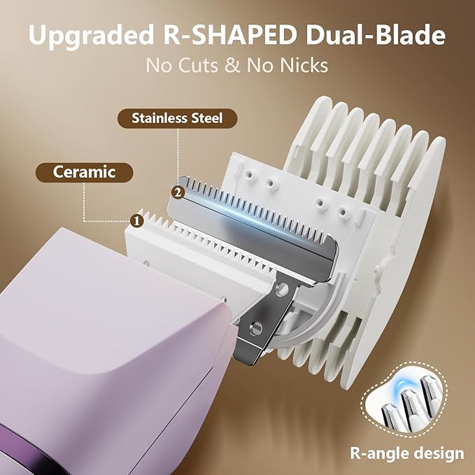 Hair Removal Epilators Bikini Trimmer for Women, Painless Waterproof Electric Foil Shaver Razors for Facial Leg Body Armpit, Ceramic Blade with USB Charging Dock, Travel Grooming Gifts for Her, Purple