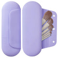 AGIKET Silicone Makeup Brush Holder Travel Cosmetic Bag：Soft Portable Cosmetic Face Brushes Holder with Upgrade Anti-Fall Out Magnetic Closure, Large Travel Makeup Brush Case - Lavender