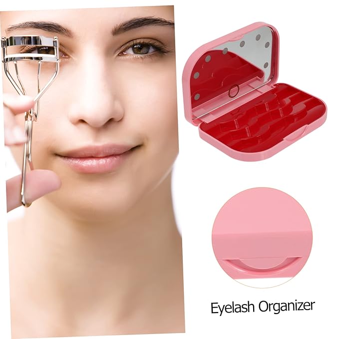 OSOLADY Led Eyelash Storage Box Portable Lash Holder Light Eyelash Case for Travel