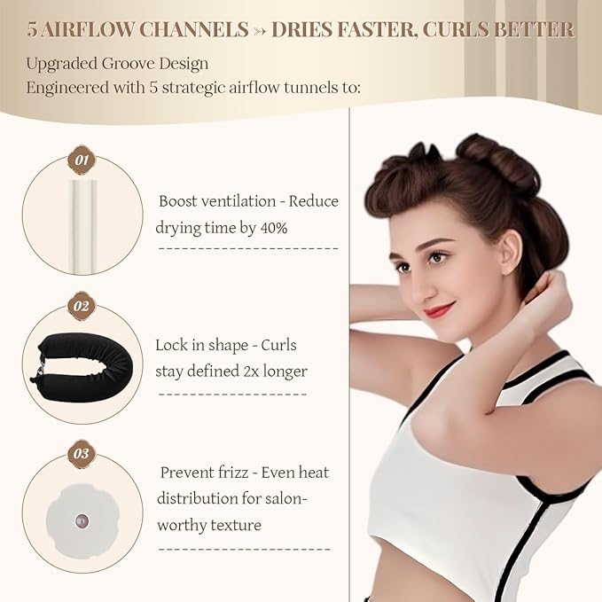 Heatless Hair Curler Heatless Curls Overnight Heatless Blowout with Luxury Cloth Bag satin Scarf, Curling Rod Headband to Sleep in No Heat Curling