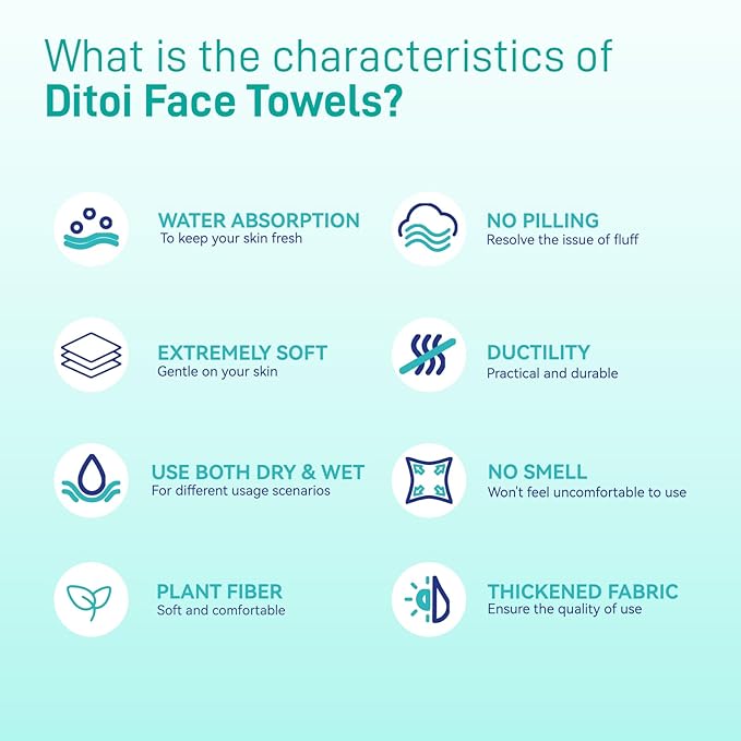 Face Towels, 10"×12" Disposable Face Towel, Face Towelettes XL, Ultra Soft Makeup Remover Dry Wipes, Thick Face Towel for Cleansing, 150 Count (3 Pack)