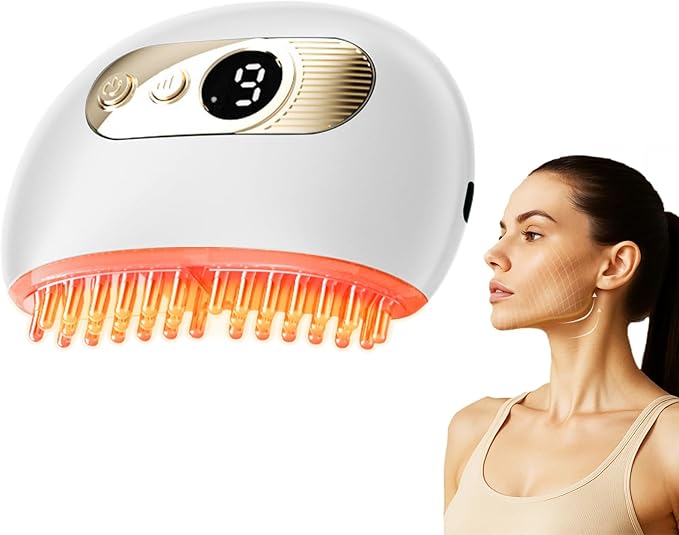 Kinbana Lymphatic Contour Face Brush – Face Massager for Lymphatic Drainage, Double Chin Reducer, and Facial Sculpting – Gentle Vibrating Lymphatic Drainage Tool for Jawline & Puffiness - White