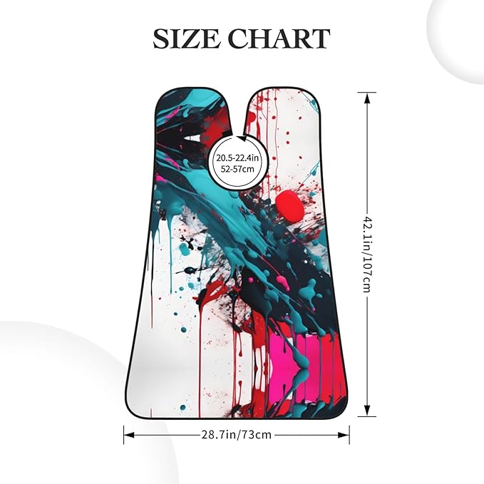 NOUZU Abstract Paint Splashes Print Beard Bib Apron For Men, Beard Hair Catcher For Men Shaving Trimming,Beard Cape Cloth