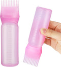 Pimoys 6Oz Root Comb Hair Dye Oil Applicator Bottles for Scalp, Pink