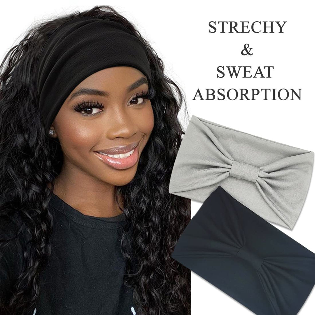 YONUF Wide Headbands for Women, 4 Pack Boho Knotted Head Bands Daily Wear