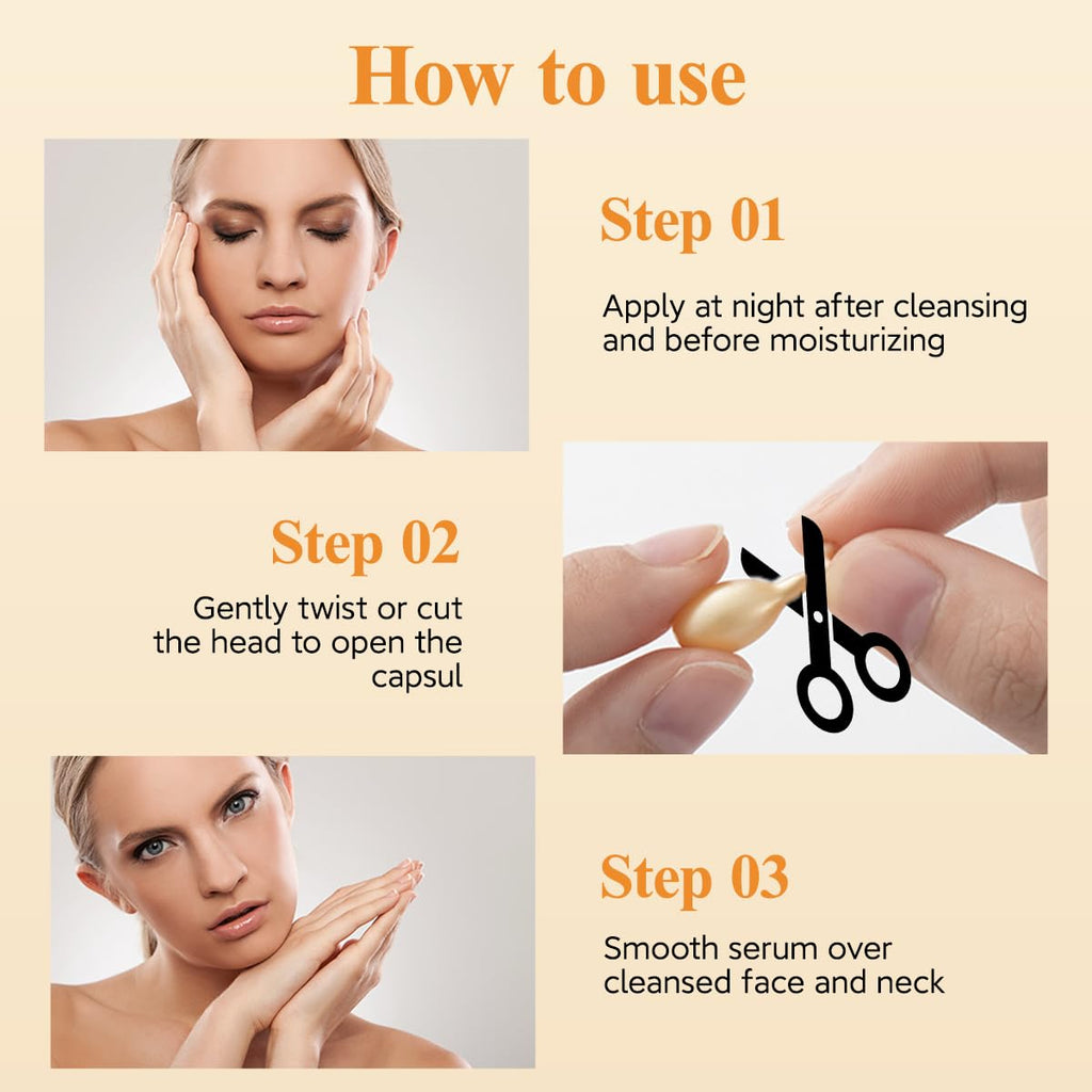 HKH Vitamin C Serum For Face: 38 Capsules Anti-Aging Wrinkles With Vit C & Vitamin E Serum For Women Over 30+ - Reducing Fine Lines - Smoothing & Firming Skin - Travel Friendly
