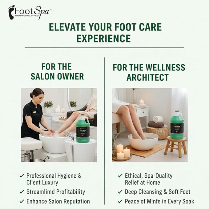 FOOT SPA - Foot Soak - Cleanses, Softens, and Refreshes - Made With Eucalyptus & Peppermint Oil - 128 Oz Gallon - Bulk, Refill Gallon