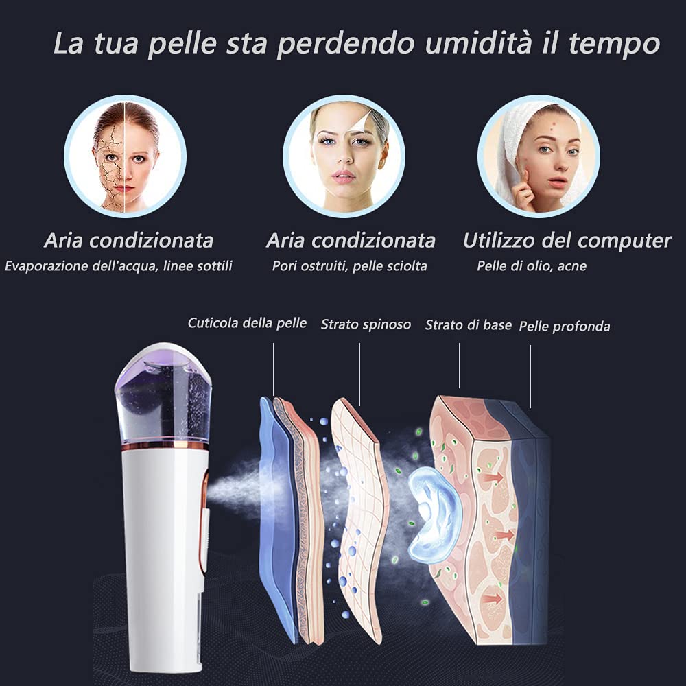 FATUXZ Handy Nano Mist Sprayer with Skin Analyzer Moisture Tester