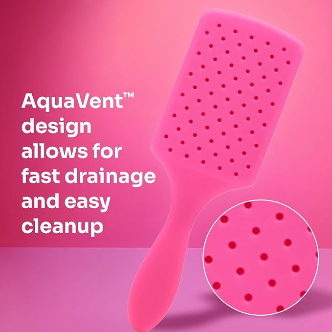 Wet Brush Paddle Detangler Hair Brush, Pink Frost - Ultra-Soft IntelliFlex Detangling Bristles with AquaVent Design - Spread Hair Treatments Evenly - Glides Through Tangles For All Hair Types