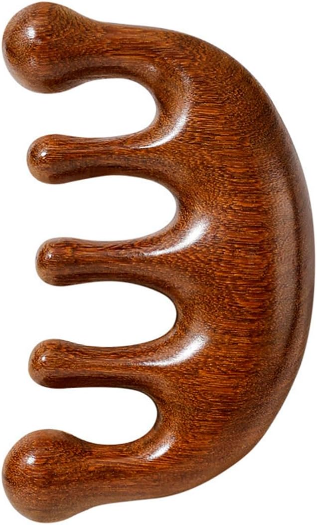Wooden Scalp Massager, Scalp Massager Hair Growth Comb for Scalp Gua Sha (Sandalwood)