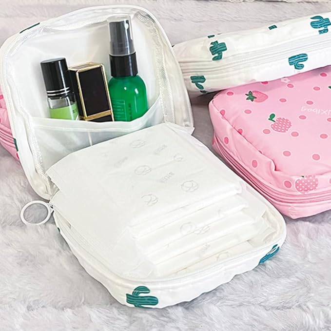 PayPie Sanitary Napkin Storage Bag, Portable Menstrual Pad Bag Tampons Collect Bags, Zipper Nursing Pad Holder Tampon Bag Sanitary Organizer for Women and Girls, 12 * 12 * 4 cm