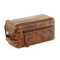 DEBKIN FOCUS Premium Top Grain Buffalo Leather Toiletry Bag for Men, Fathers Day Gift for Dad, Graduation Gifts for Men Him, Leather Shaving Bag, Gift for Birthday, Anniversary, Groomsmen, Husband