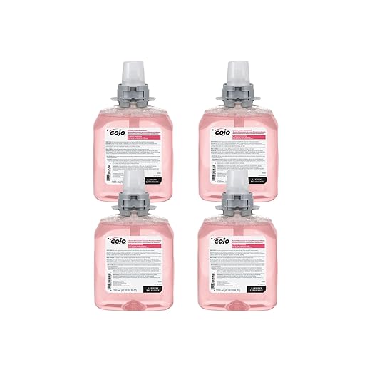 GOJO FMX-12 Luxury Foam Handwash, Cranberry Scent, EcoLogo Certified, 1250 mL Foam Soap Refill for GOJO FMX-12 Push-Style Dispenser (Pack of 4) – 5161-04