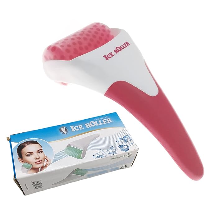Smato Ice Roller for Face,Cold Facial Massager for Eye Puffiness,Skin Care Tools for Migraine Relief and Blood Circulation (Red)