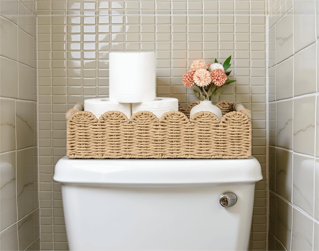 CubesLand Toilet Paper Storage Basket for Over Toilet Tank Storage