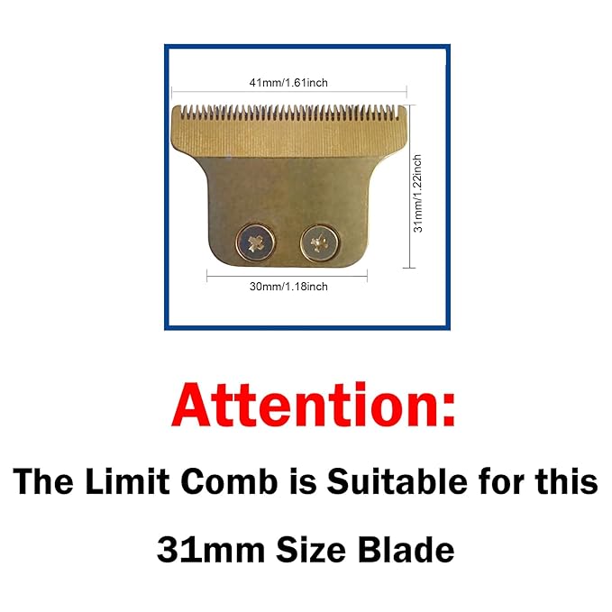 8 Pack Hair Clipper Limit Comb Guide 1MM 2MM 3MM Guides Set with Protection Guard Cover for Vintage T9 Height 31mm 32mm T-Blade Electric Trimmer Cordless Shaver Outliner Edger Detailer