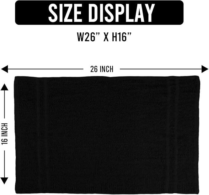 STF Linen 24 Pack Black Hand Towels 100% Cotton Spa Towels – 16x27 inches Highly Absorbable Facial, Gym, Hair, Face, Bulk Small Towels (Not Bleach Proof)