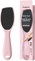 F3 Systems, Wide Emery Foot File(Pink), Double-Sided Pedicure Tool, Colossal Professional Foot Scrubber for Men & Women, Effective for Cracked Heel, Callus Remover
